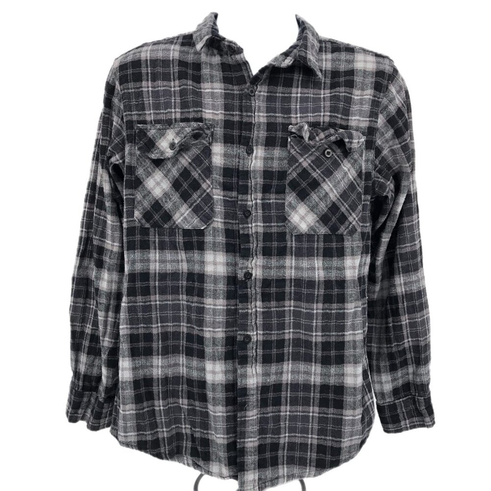 Matix Black & White Plaid Flannel Shirt | Men's Regular L